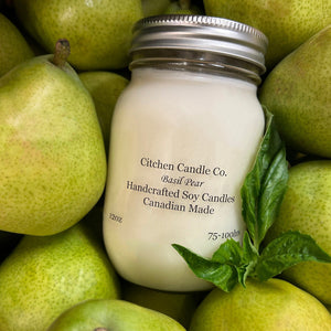 12oz Basil Pear Scented Soy Candle