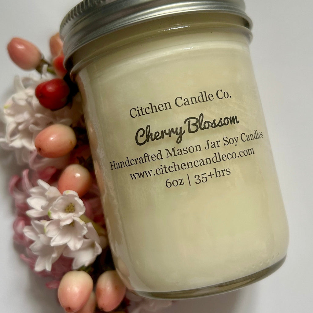 6oz Cherry Blossom Scented Soy Candle